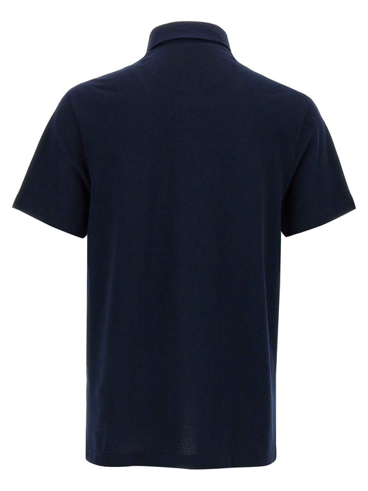 Blue Cotton Polo Shirt