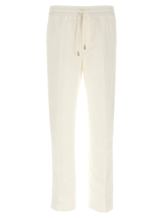 White Linen Casual Pants