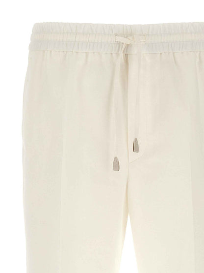 White Linen Casual Pants