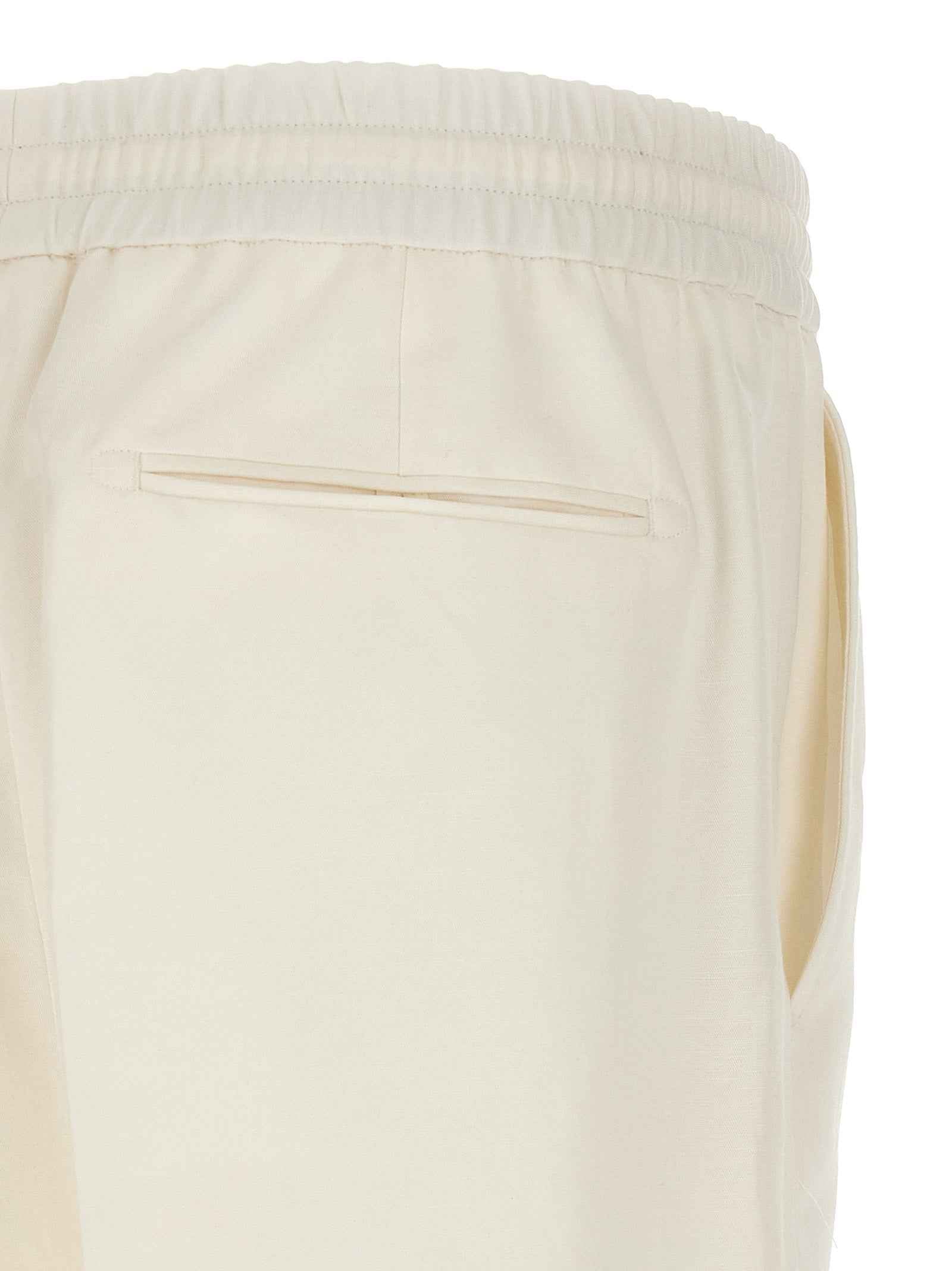 White Linen Casual Pants