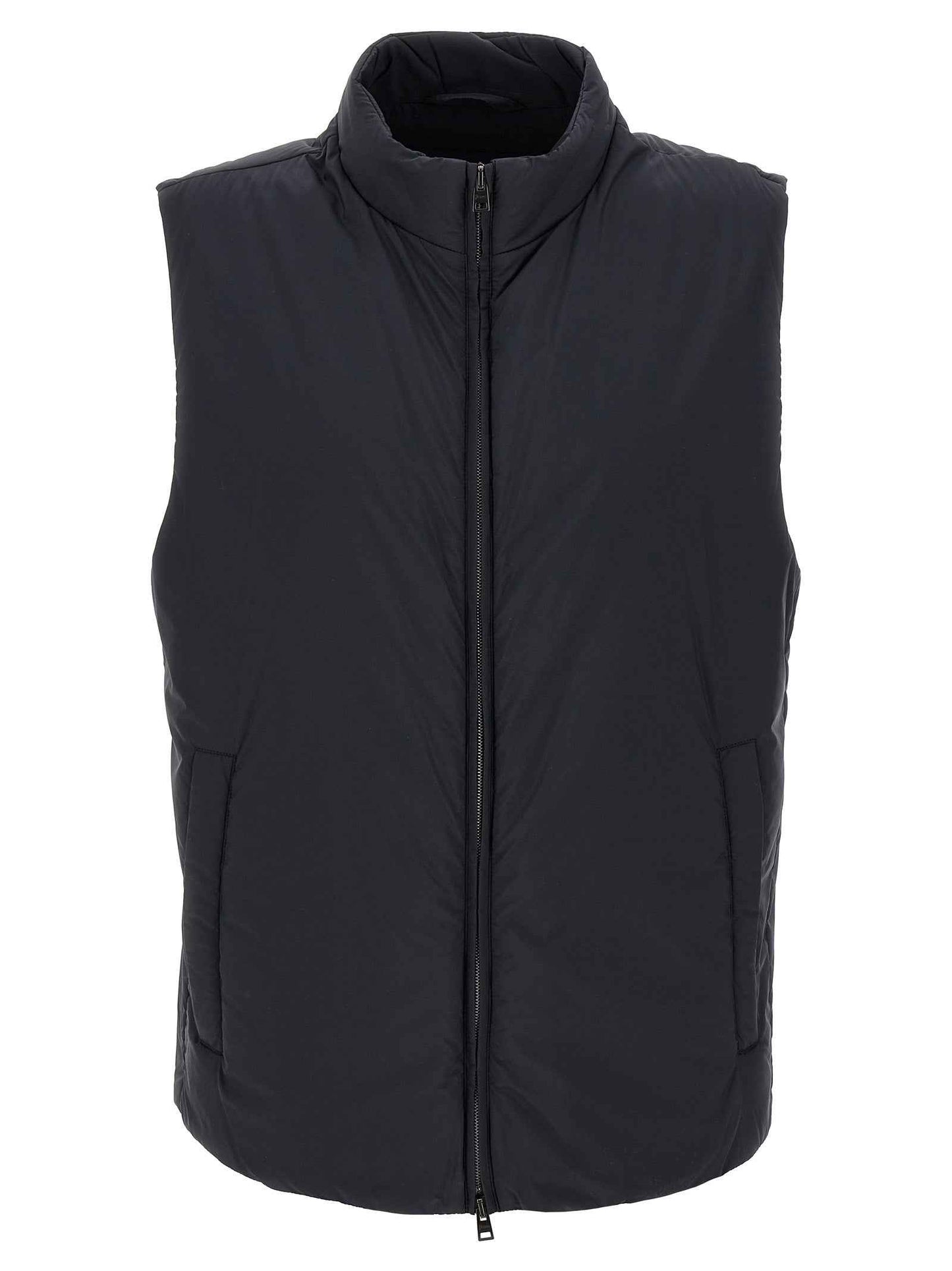 Black Polyamide Sleeveless Jacket