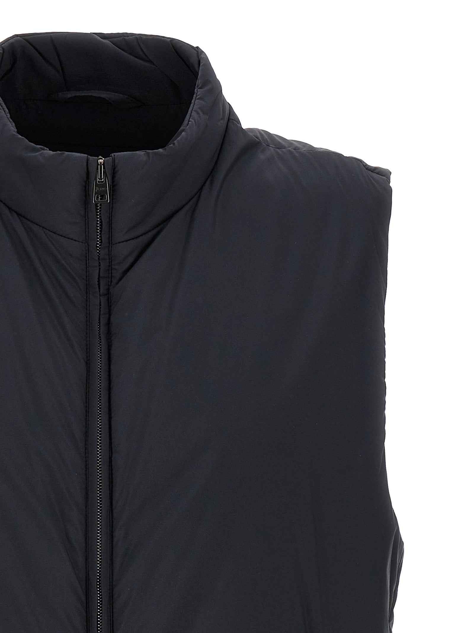 Black Polyamide Sleeveless Jacket