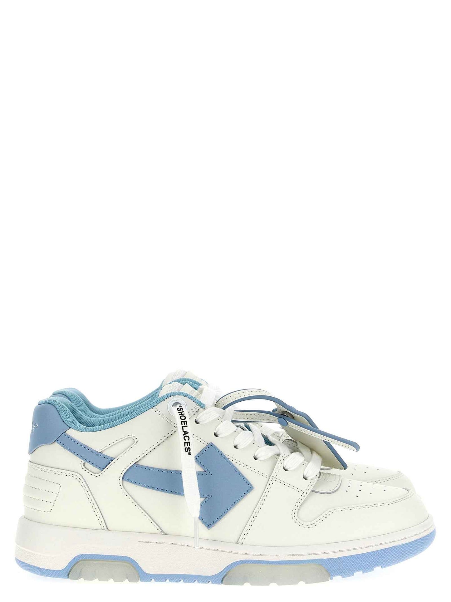 Blue Bovine Leather Low Top Sneakers