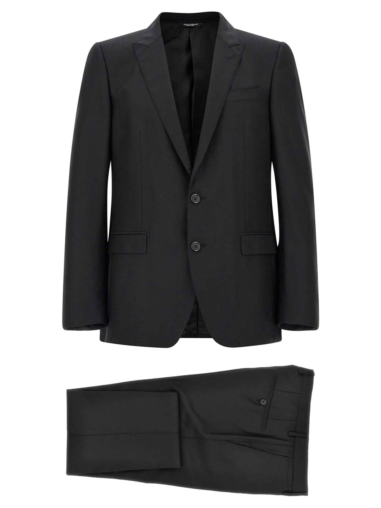 Black Virgin Wool Two-Piece Suit
