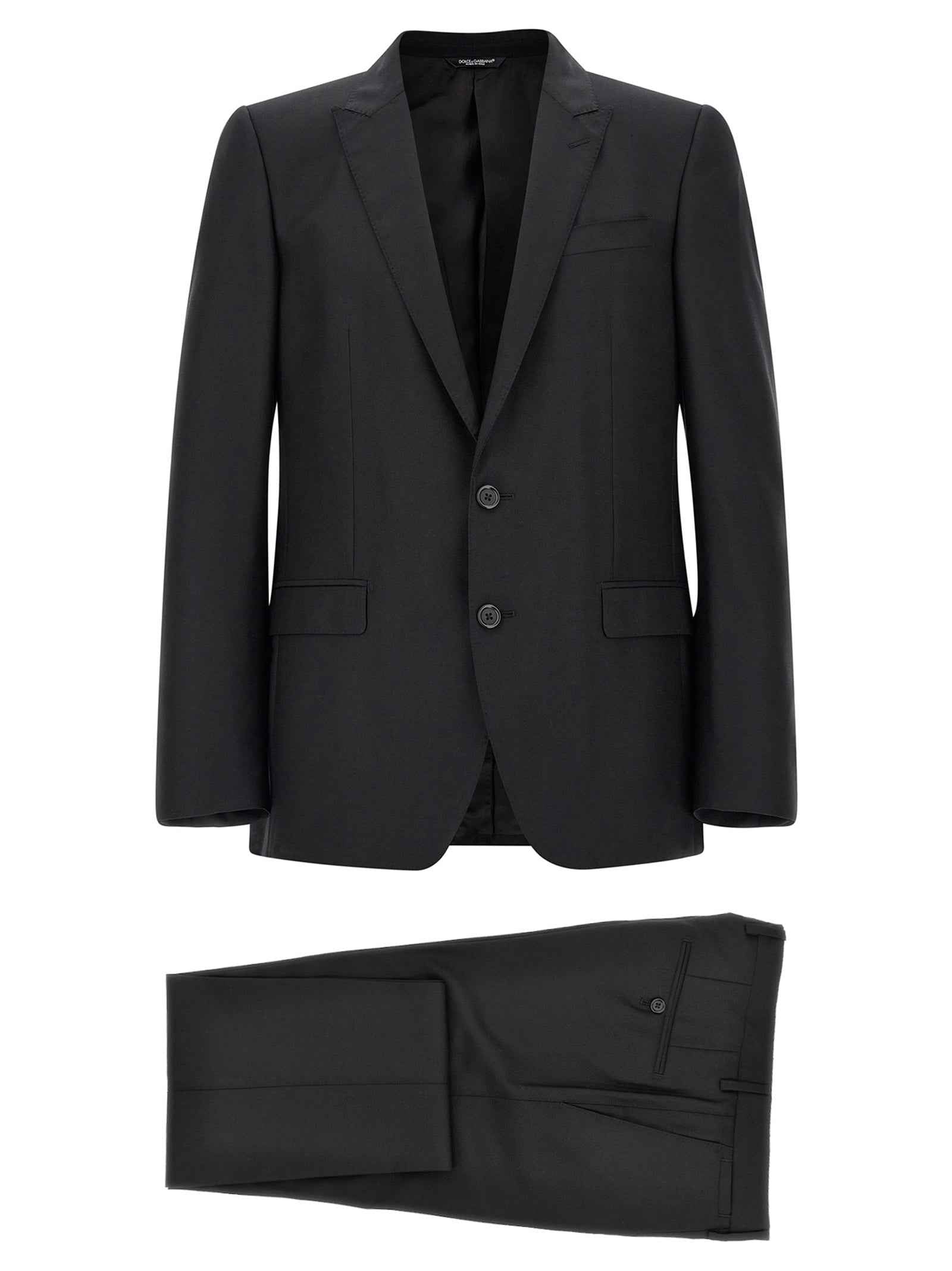Black Virgin Wool Two-Piece Suit