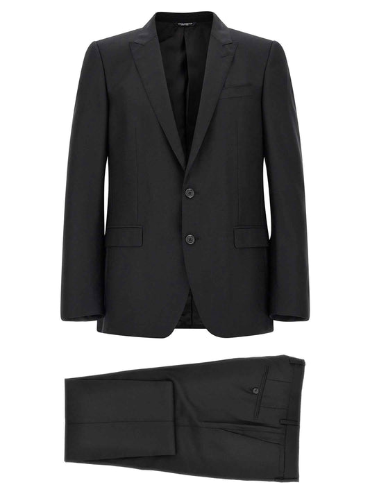Black Virgin Wool Two-Piece Suit