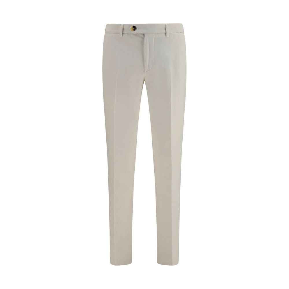 White Cotton Casual Pants