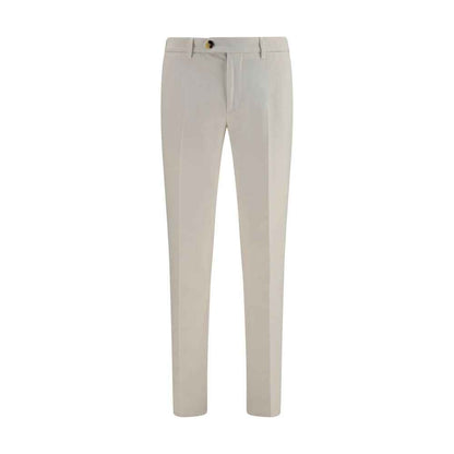 White Cotton Casual Pants