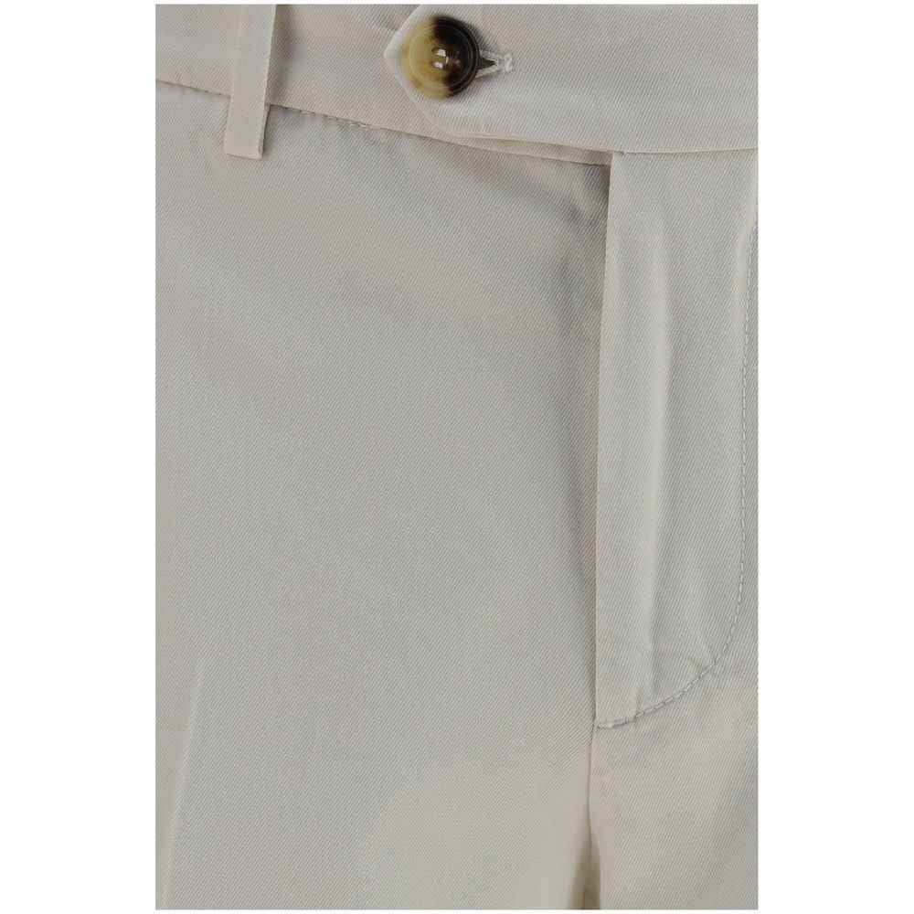 White Cotton Casual Pants