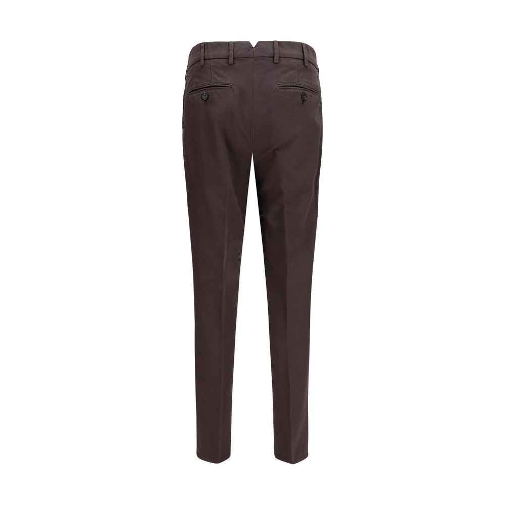 Brown Cotton Casual Pants