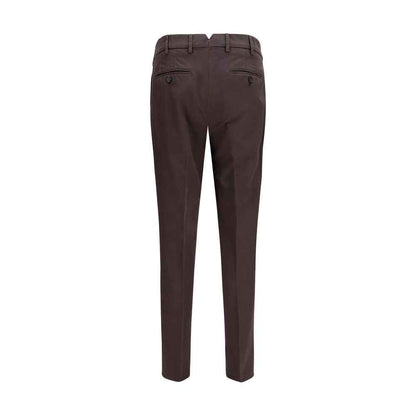 Brown Cotton Casual Pants