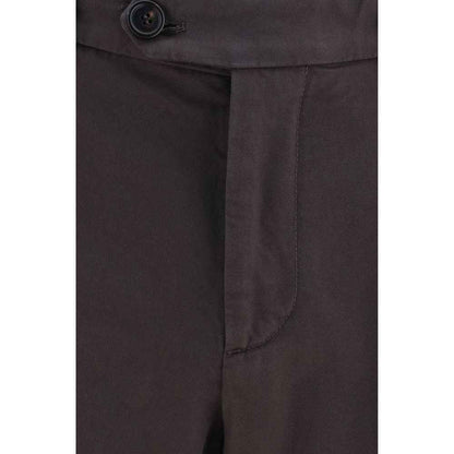 Brown Cotton Casual Pants