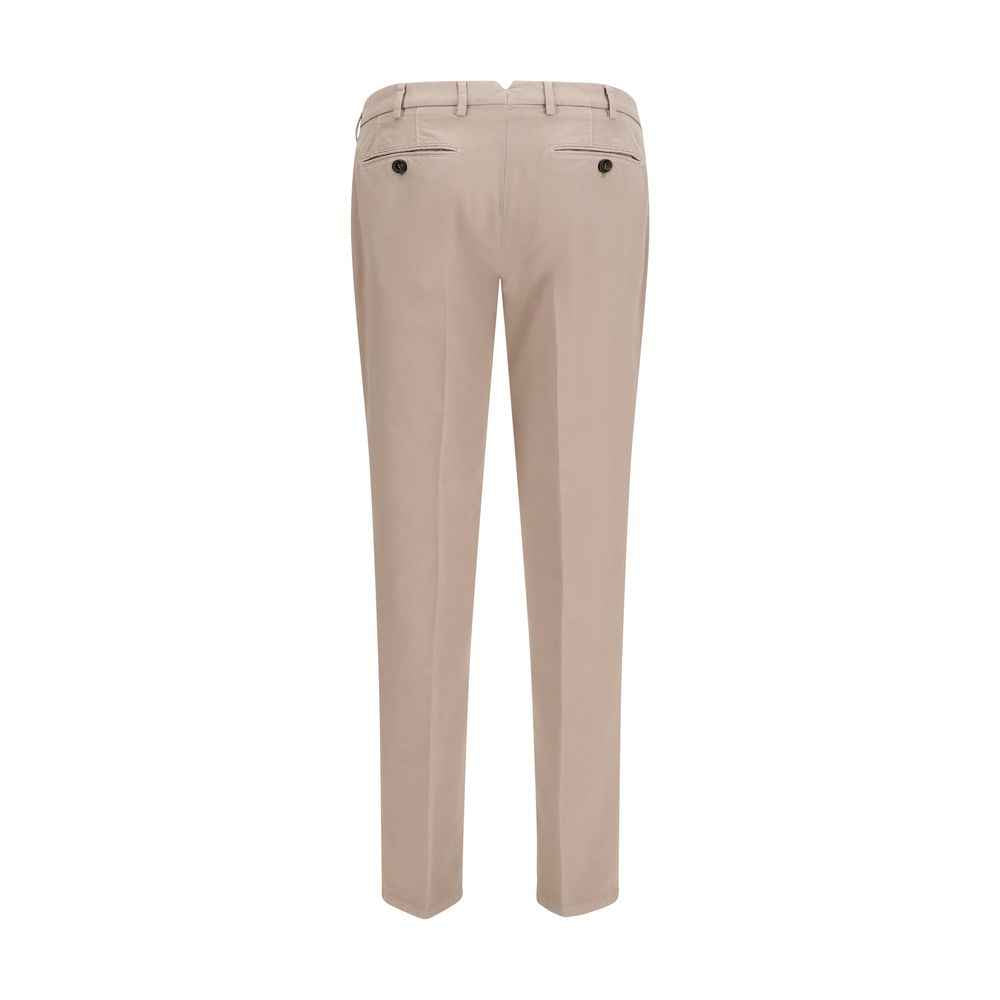 Beige Cotton Casual Pants