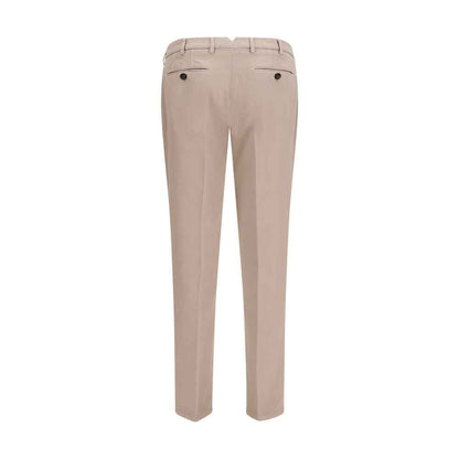 Beige Cotton Casual Pants
