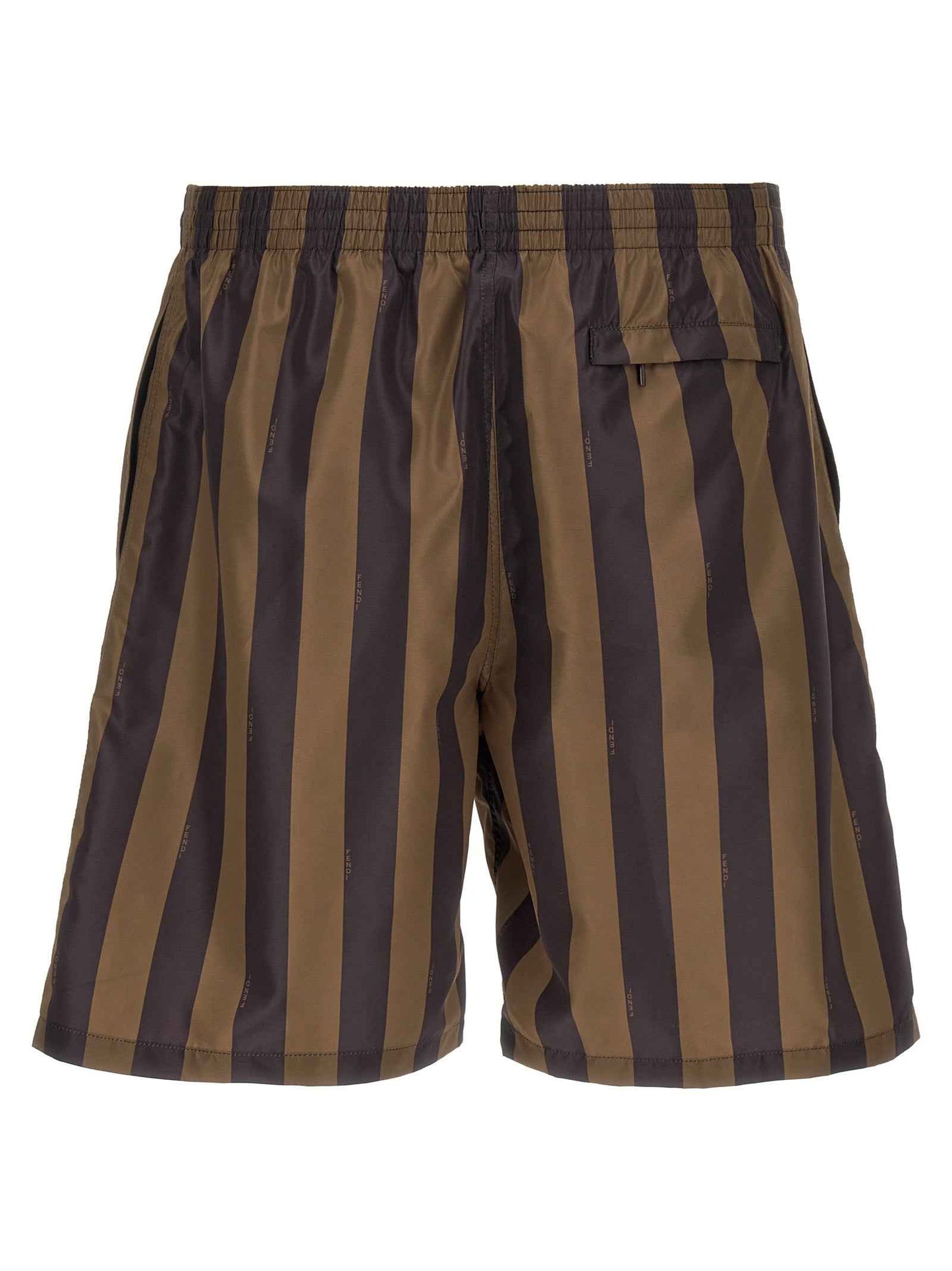 Brown Polyester Swim Shorts