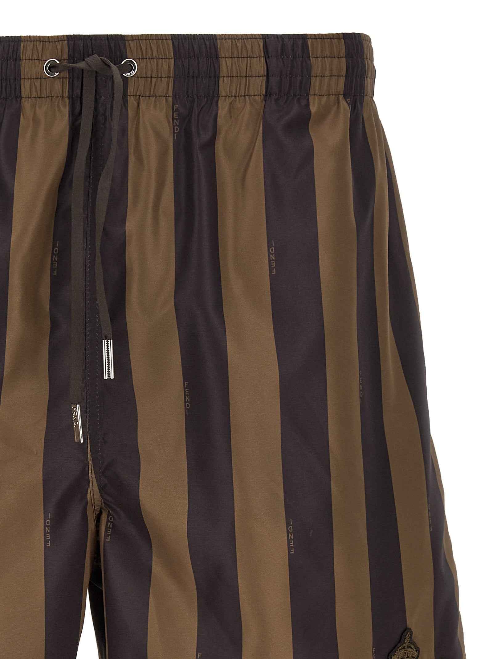 Brown Polyester Swim Shorts