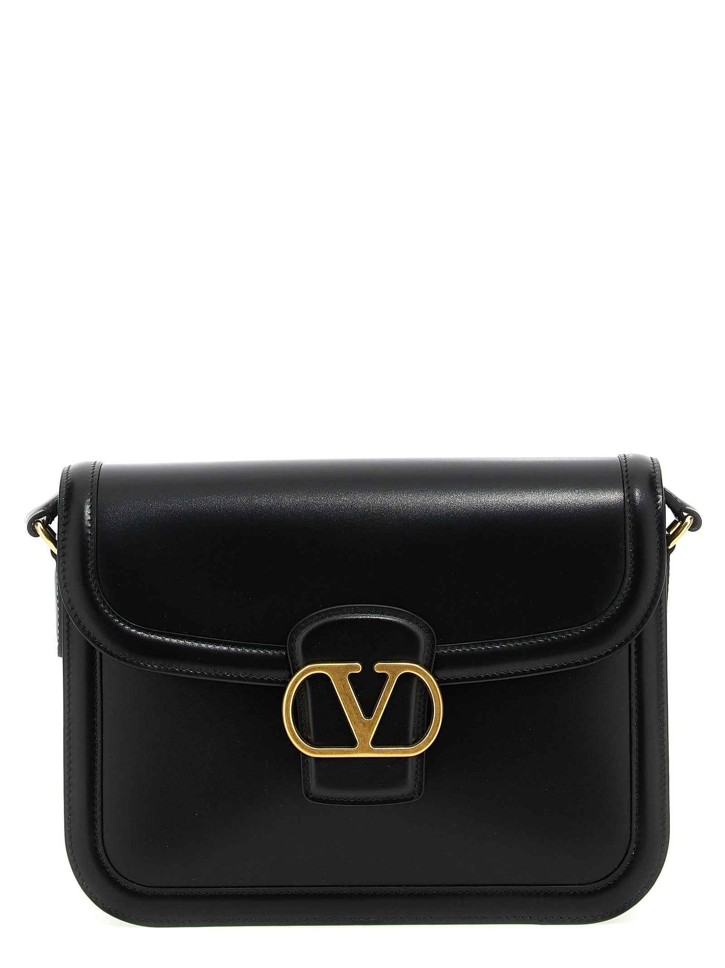 Black Calfskin Shoulder Bag