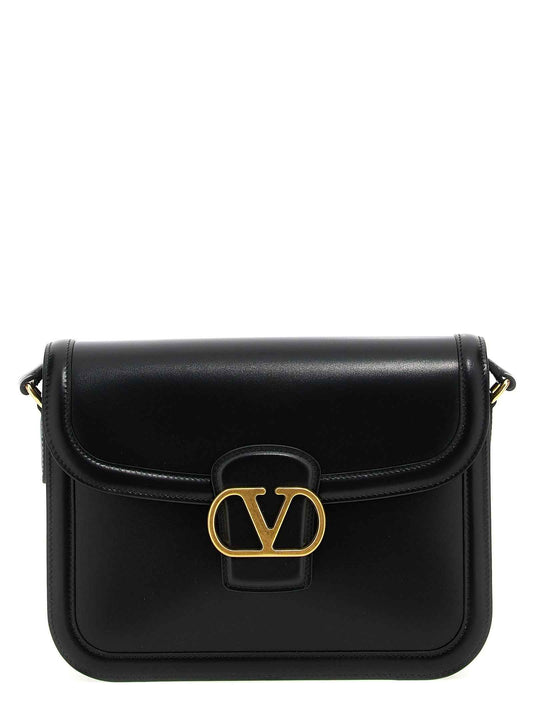 Black Calfskin Shoulder Bag
