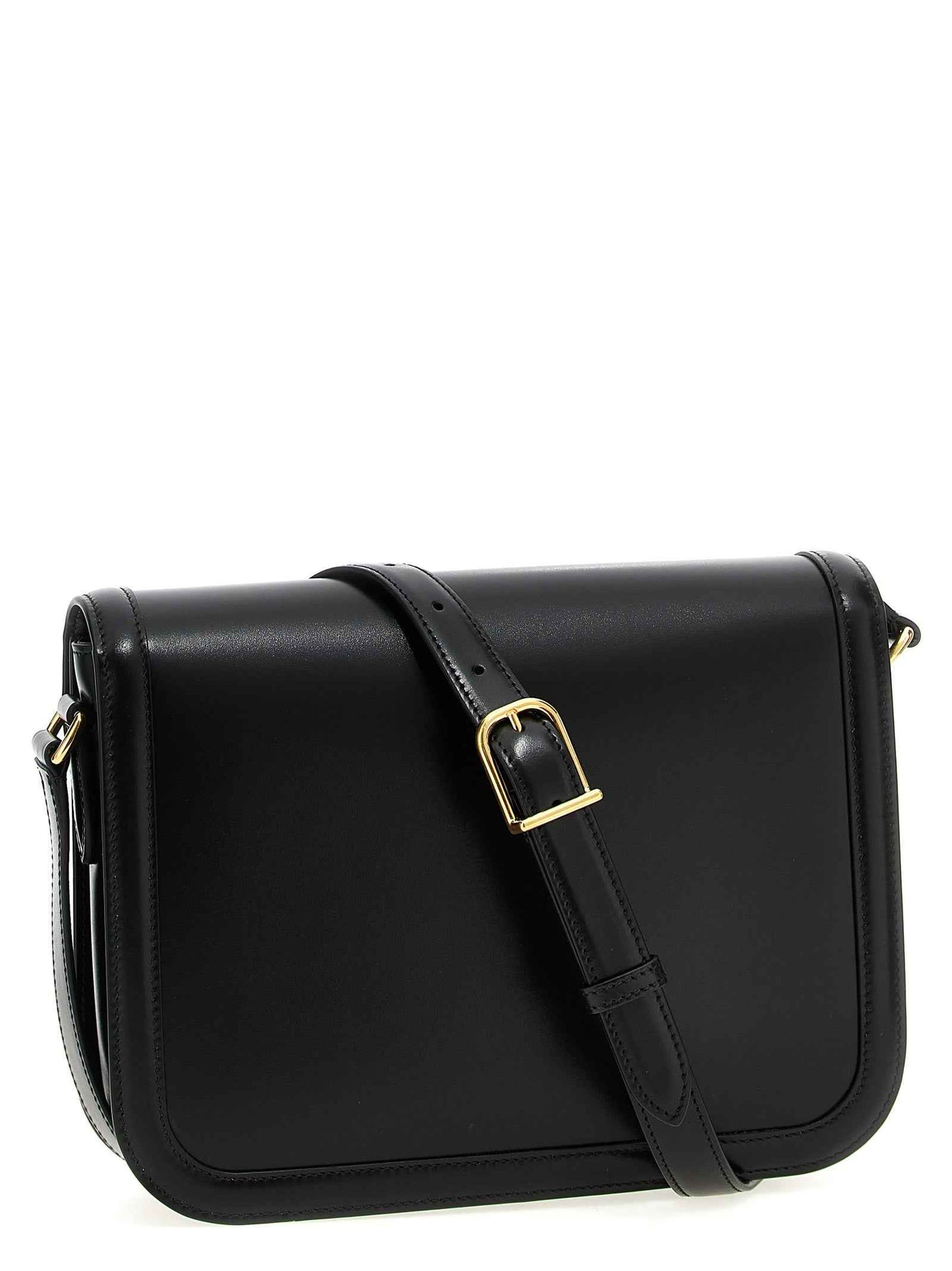 Black Calfskin Shoulder Bag