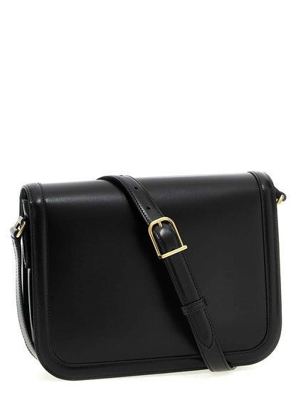Black Calfskin Shoulder Bag