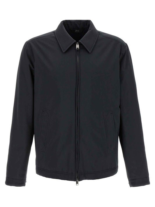 Blue Polyester Shell Jacket