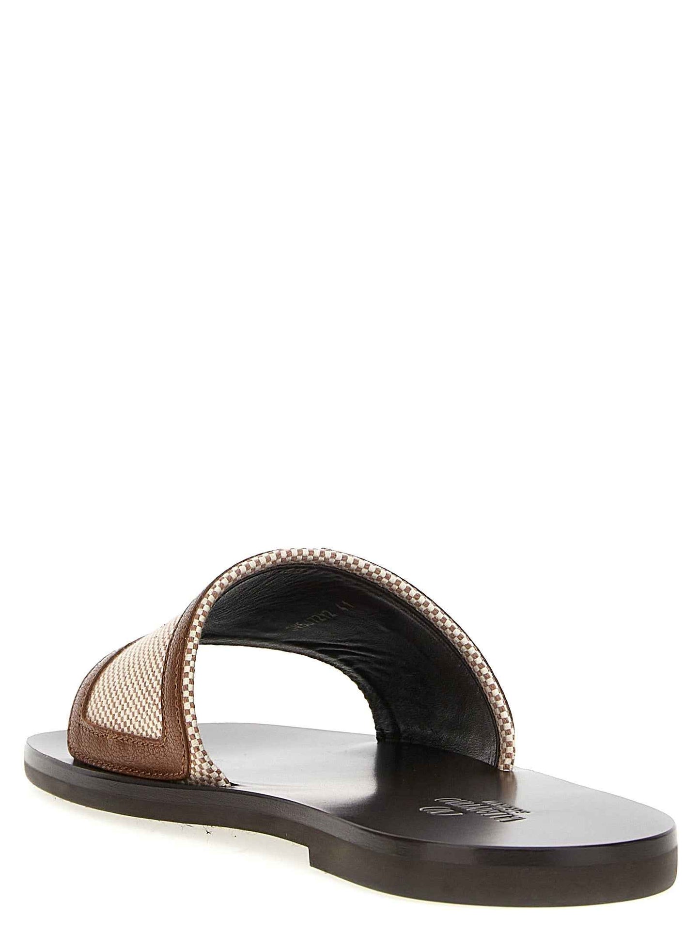 Brown Cotton Slides