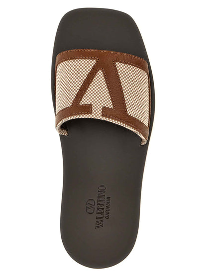 Brown Cotton Slides