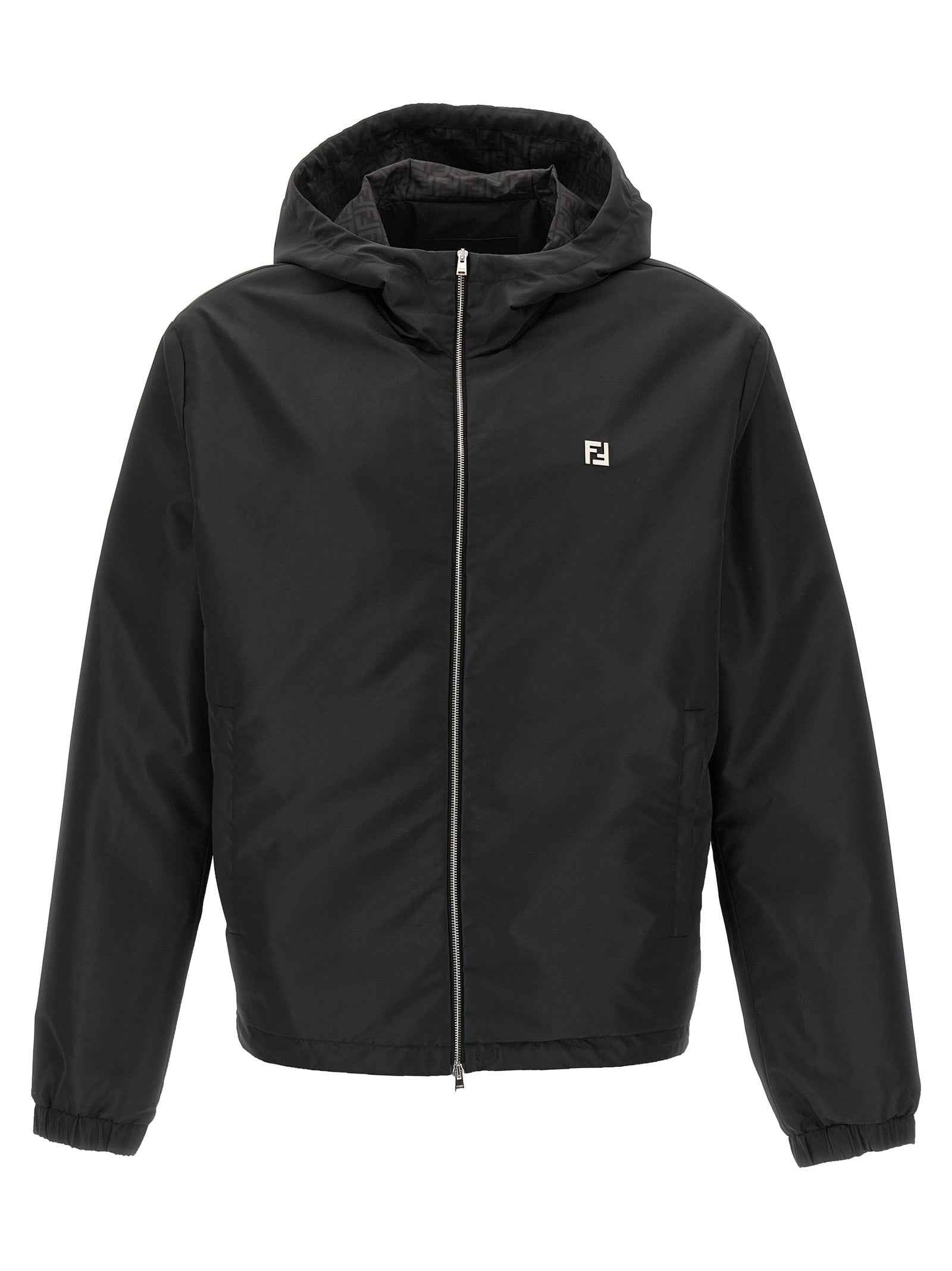 Black Polyester Shell Jacket