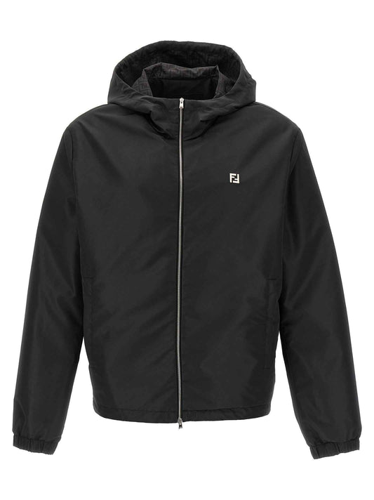 Black Polyester Shell Jacket