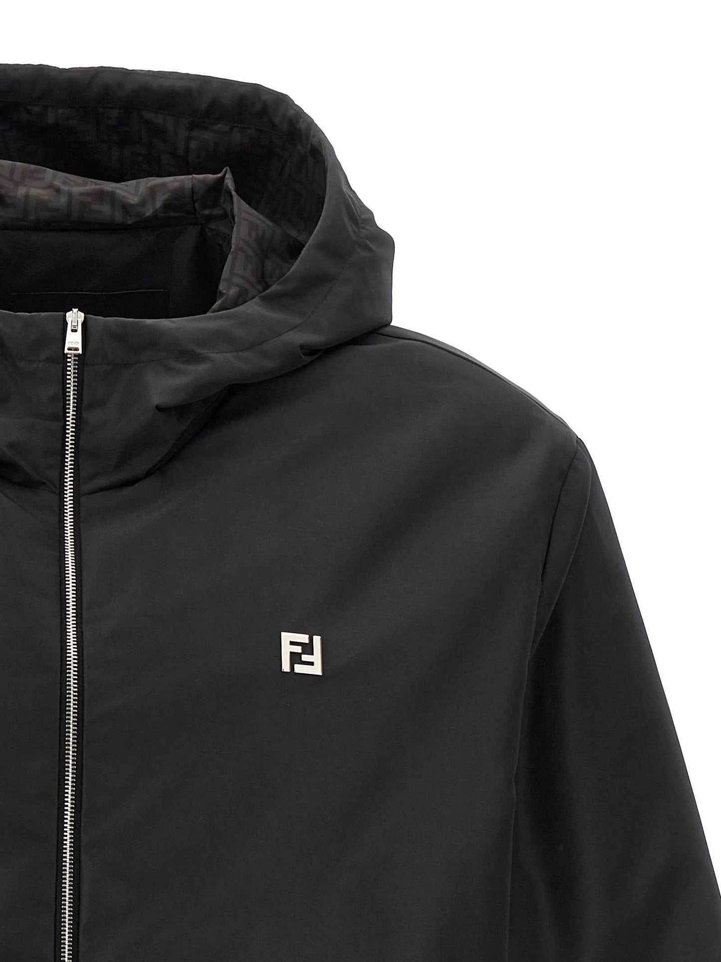 Black Polyester Shell Jacket