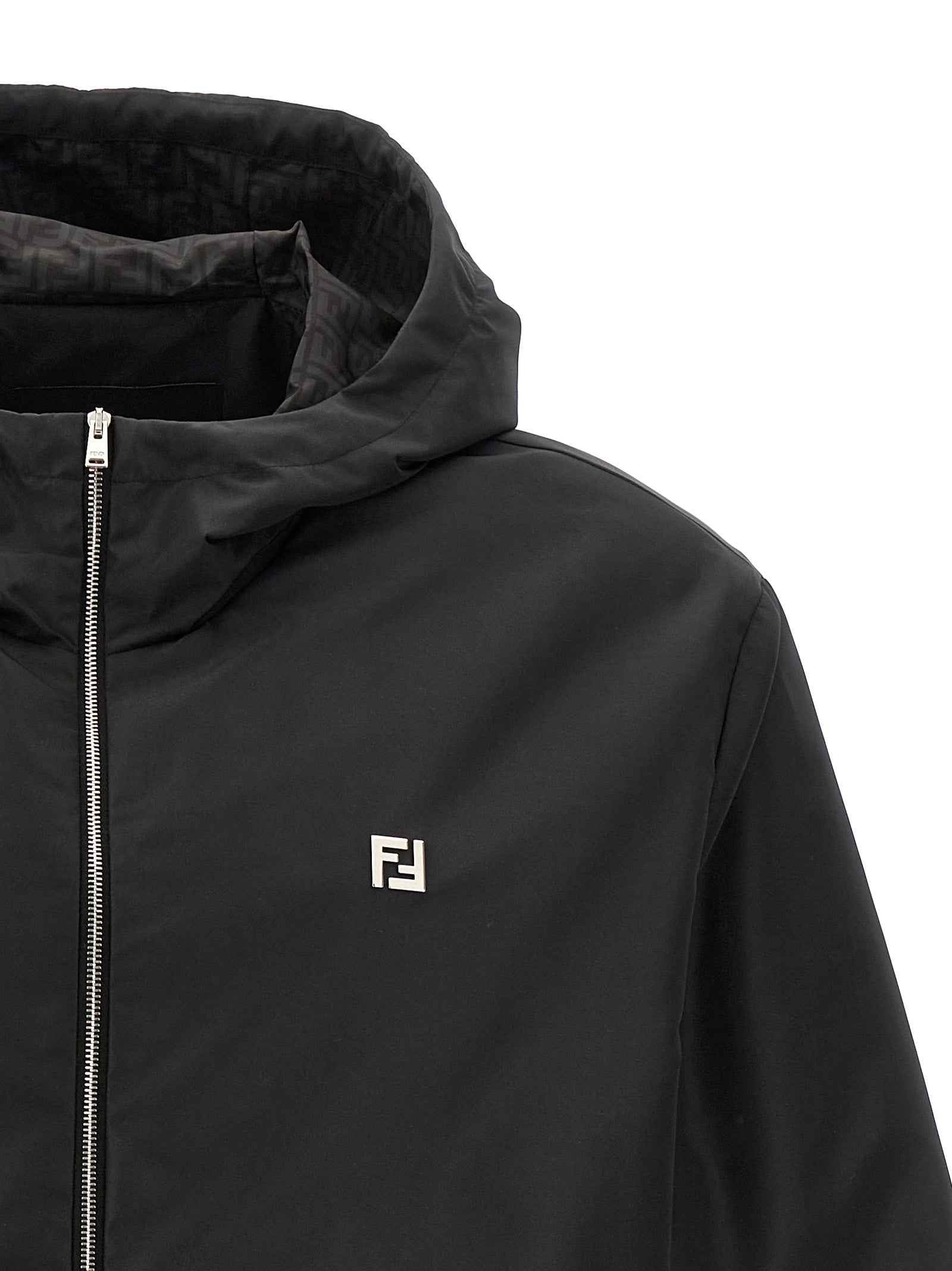Black Polyester Shell Jacket