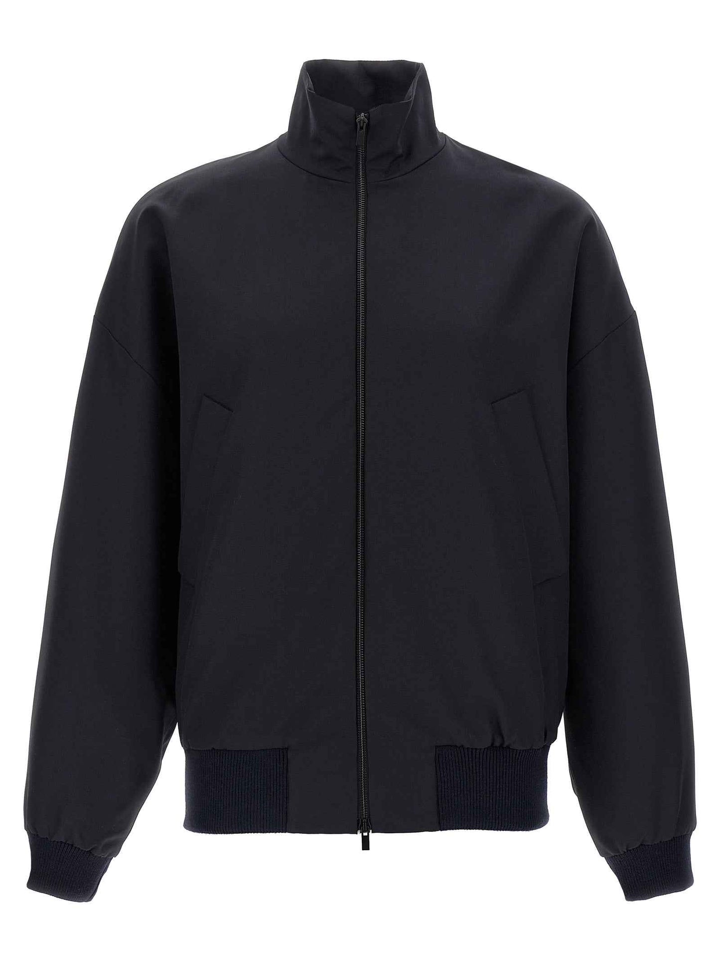 Blue Virgin Wool Full-Length Jacket