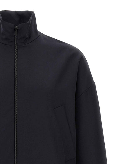 Blue Virgin Wool Full-Length Jacket