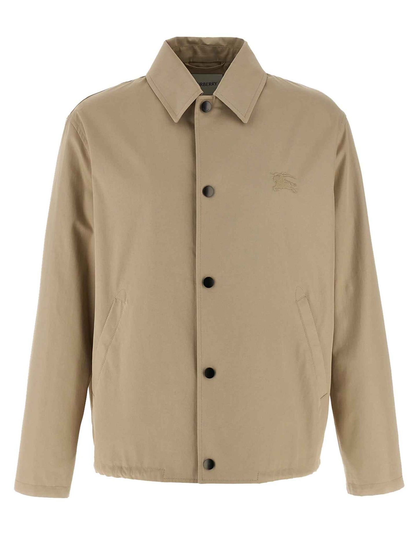 Beige Cotton Full-Length Jacket