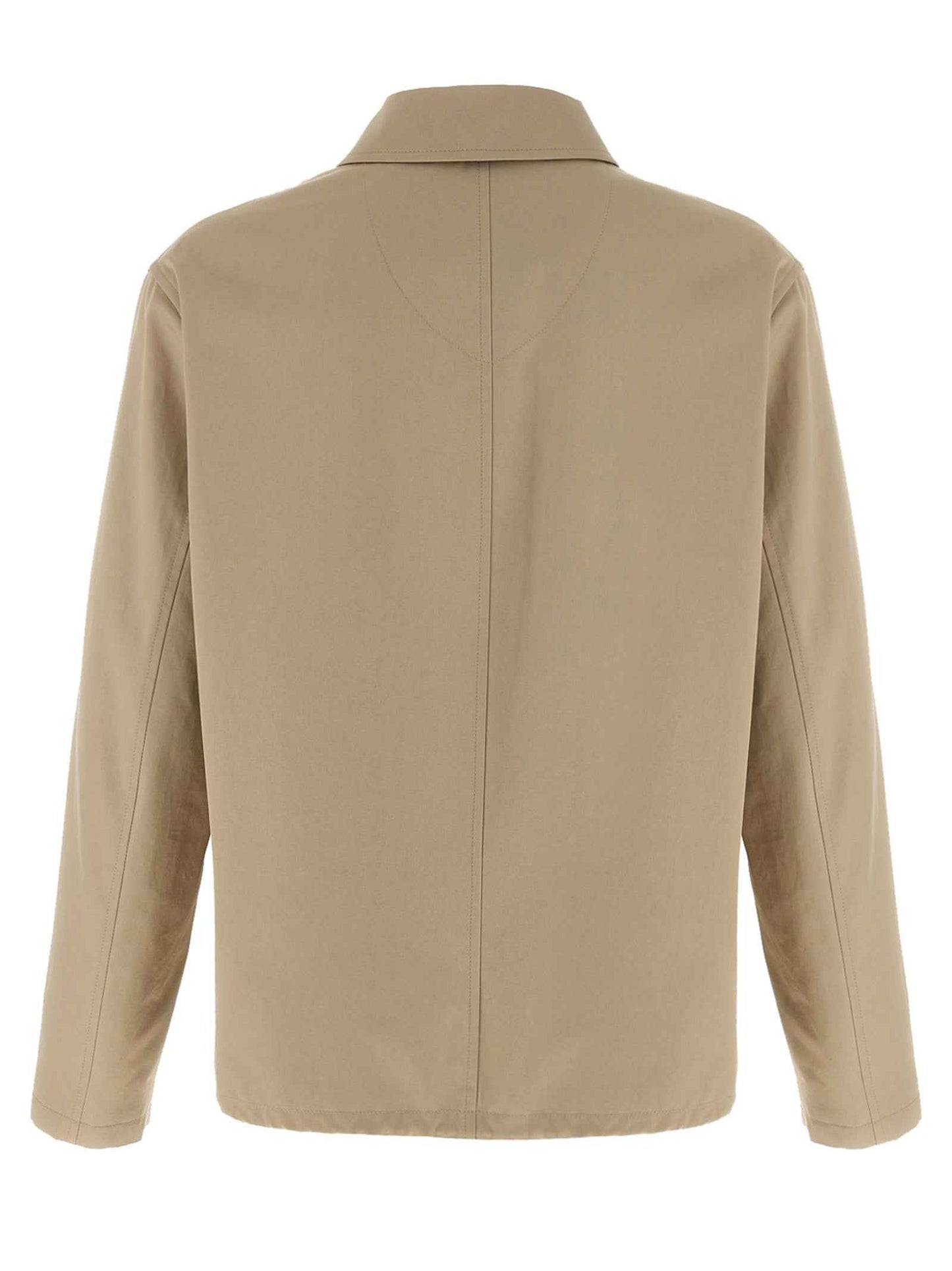 Beige Cotton Full-Length Jacket