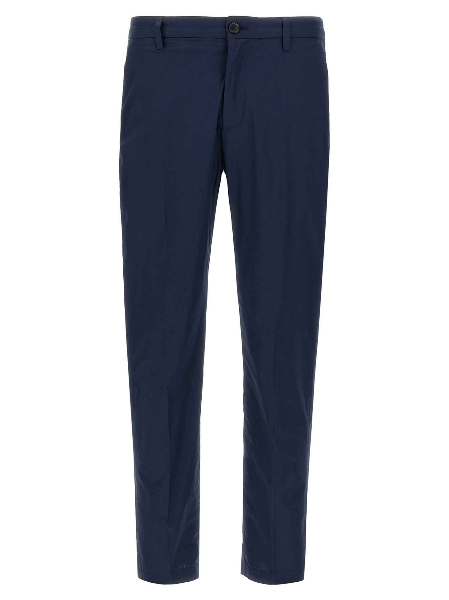 Blue Cotton Cropped Pants