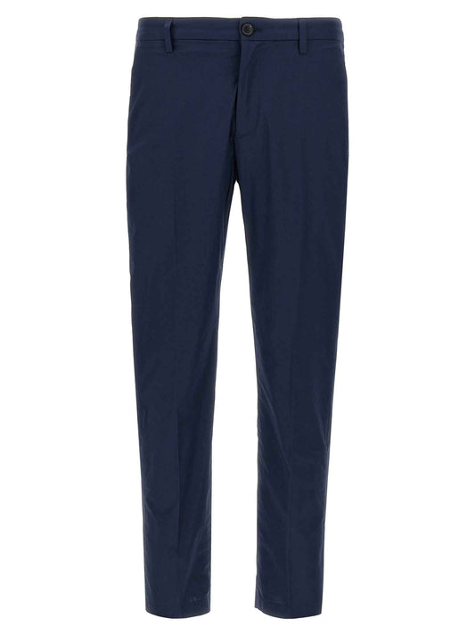 Blue Cotton Cropped Pants