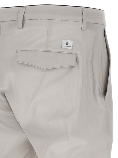 Gray Cotton Cropped Pants