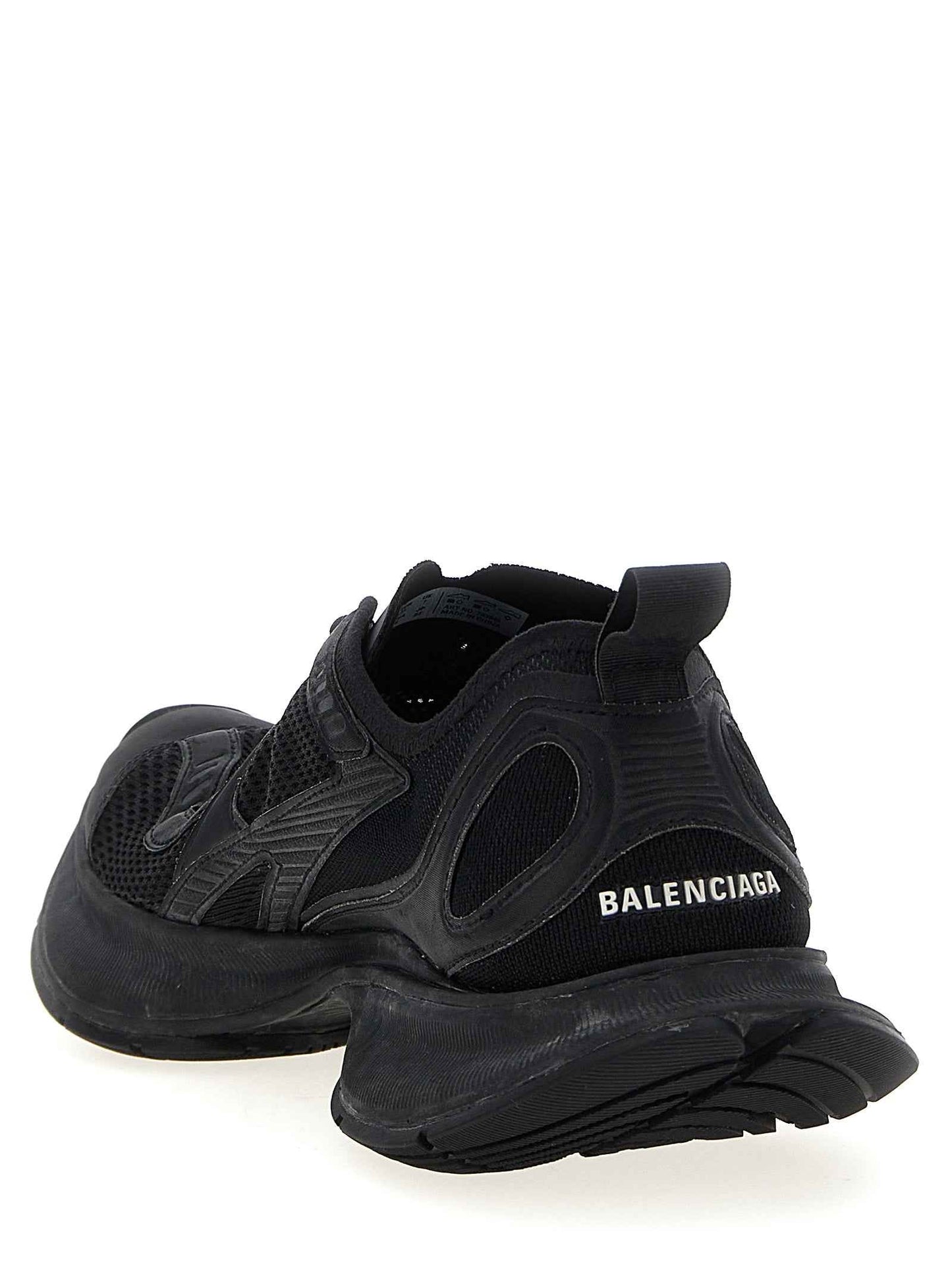 Black Polyester Athletic Sneakers