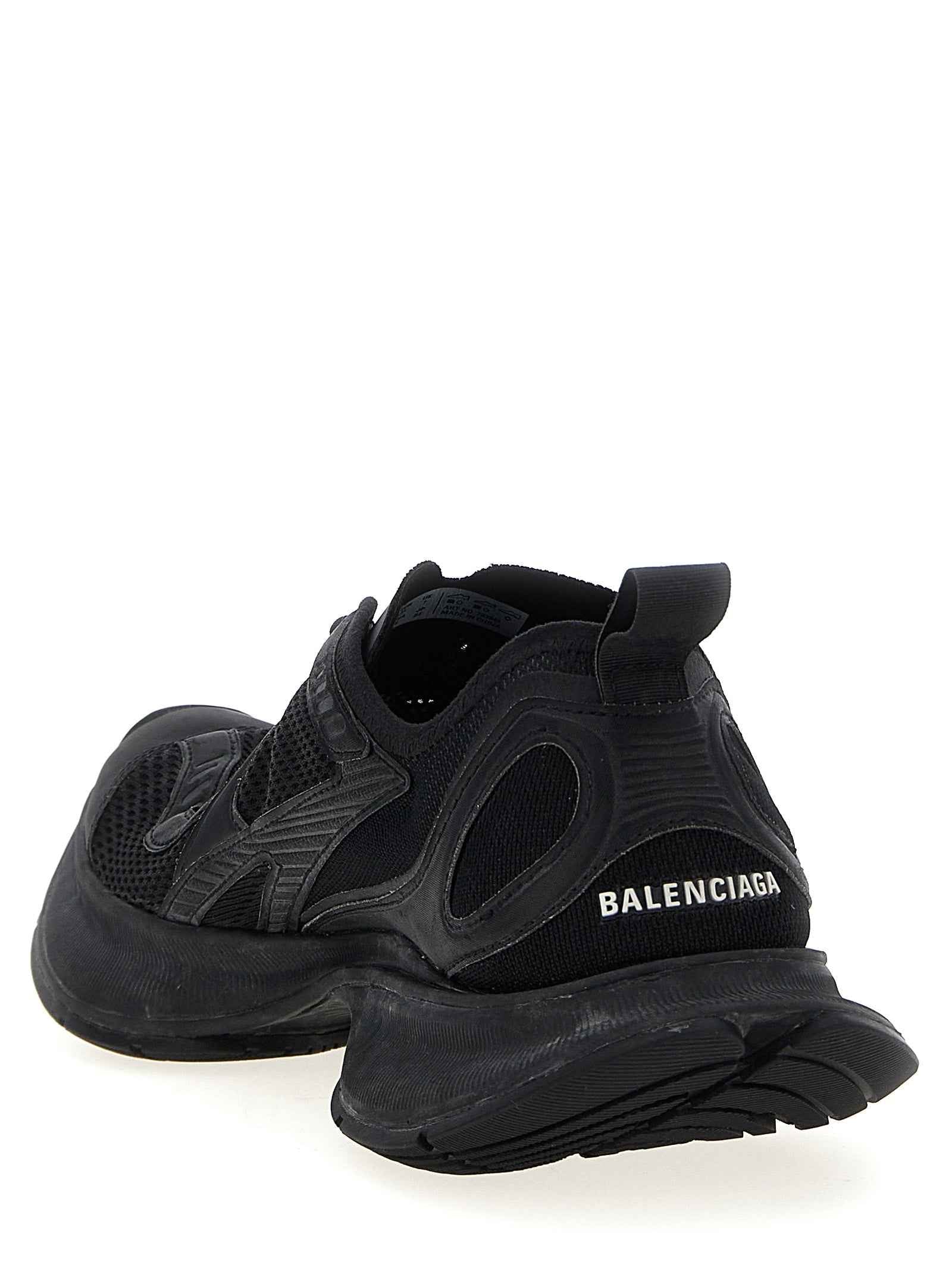 Black Polyester Athletic Sneakers