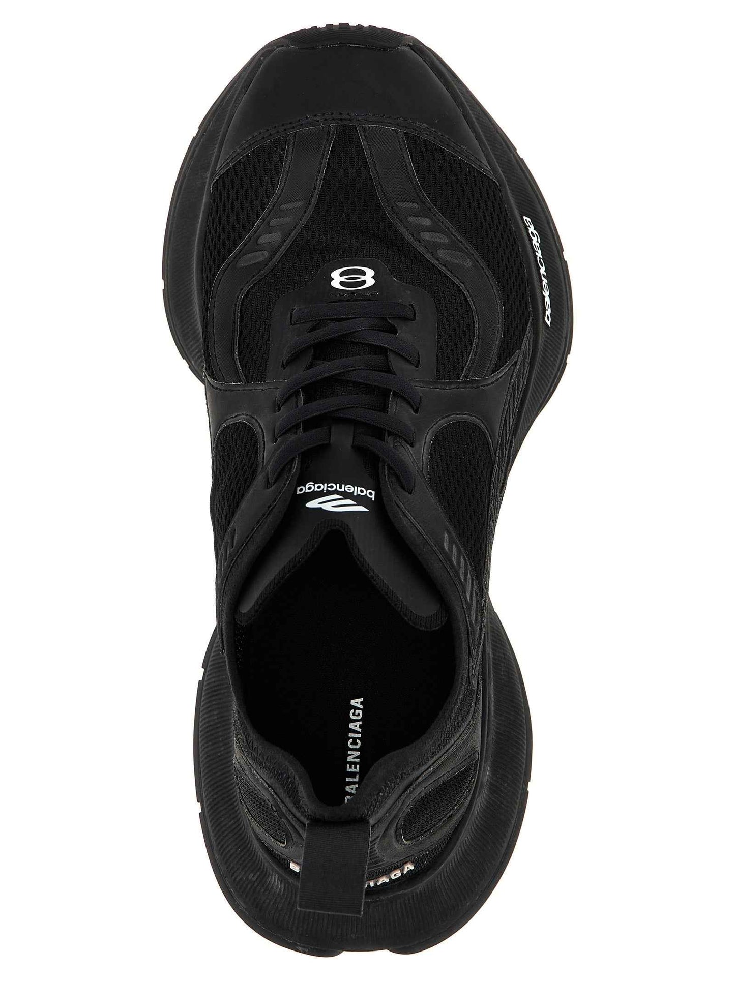 Black Polyester Athletic Sneakers