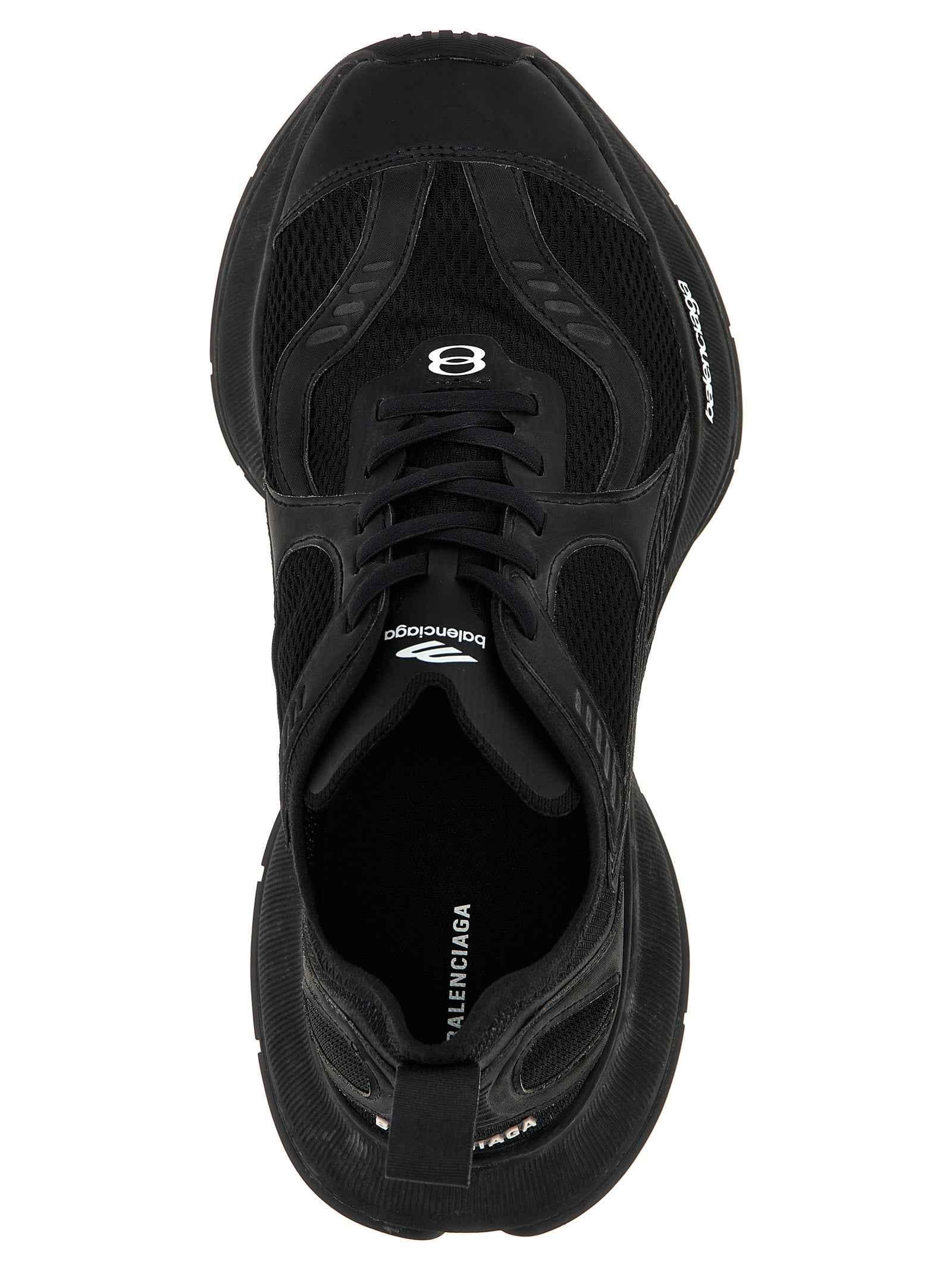 Black Polyester Athletic Sneakers