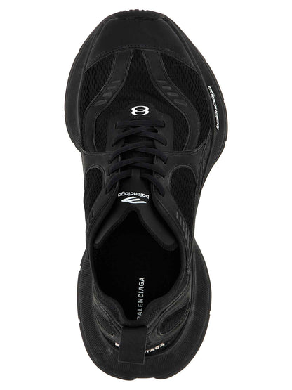 Black Polyester Athletic Sneakers