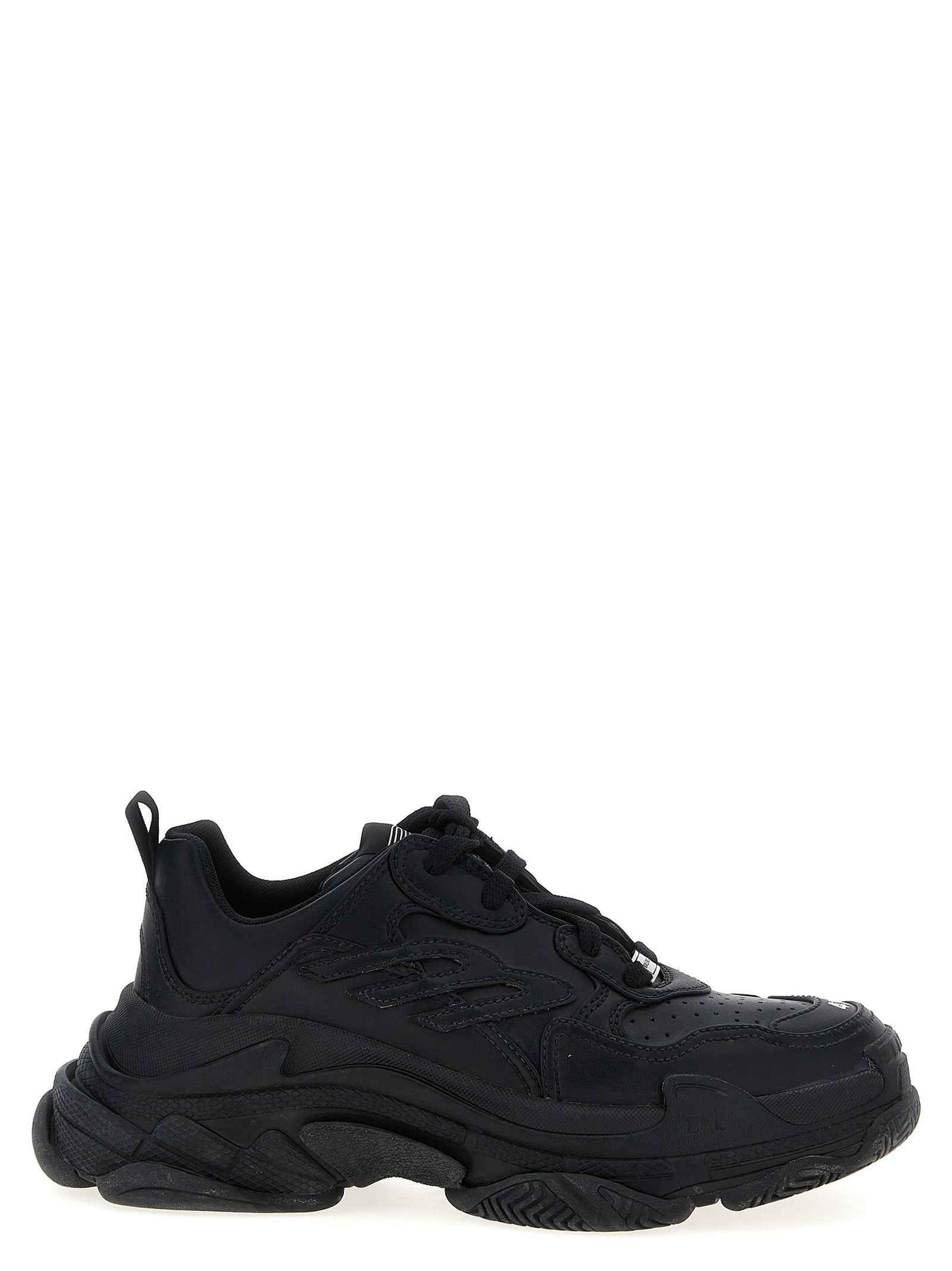 Black Polyethylene Athletic Sneakers