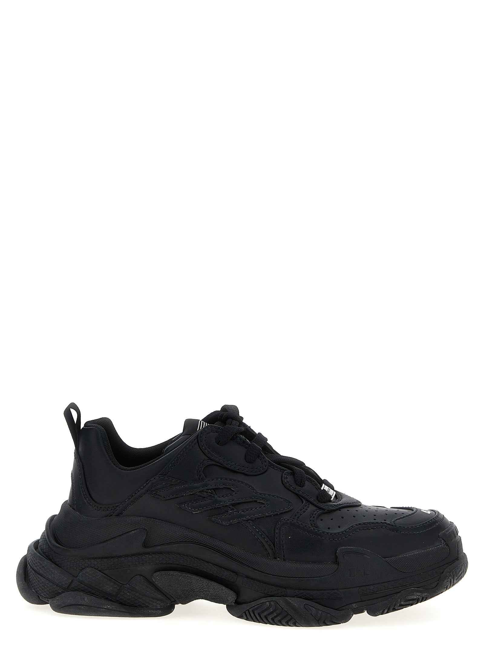 Black Polyethylene Athletic Sneakers