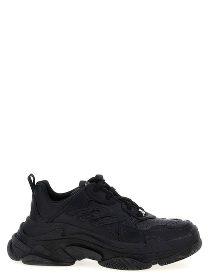 Black Polyethylene Athletic Sneakers