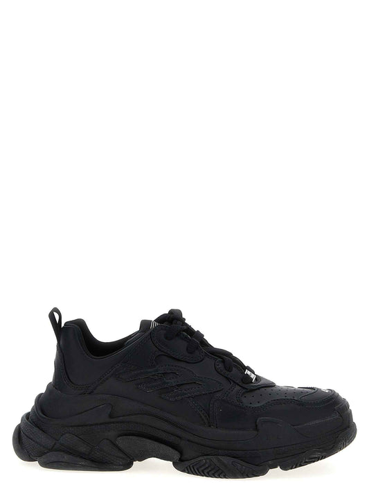 Black Polyethylene Athletic Sneakers