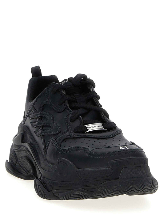Black Polyethylene Athletic Sneakers