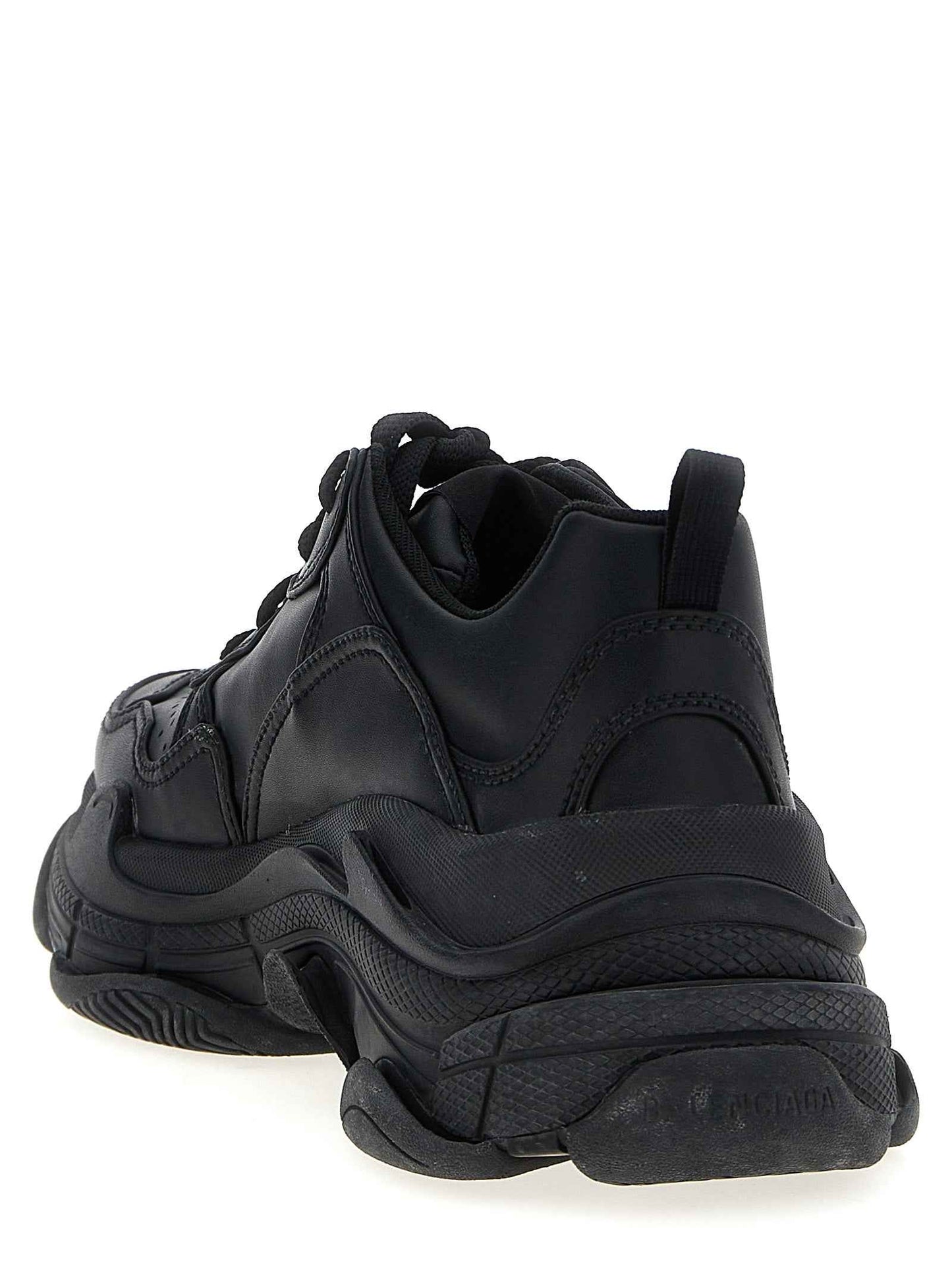 Black Polyethylene Athletic Sneakers