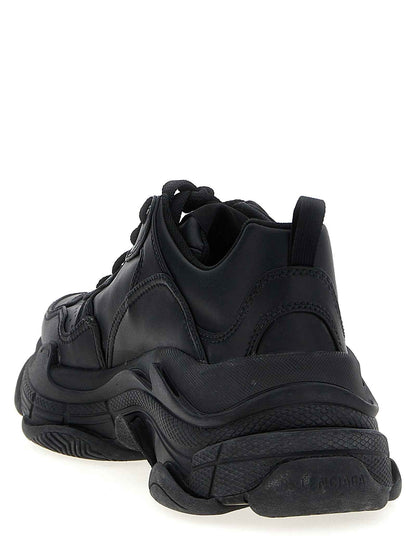 Black Polyethylene Athletic Sneakers
